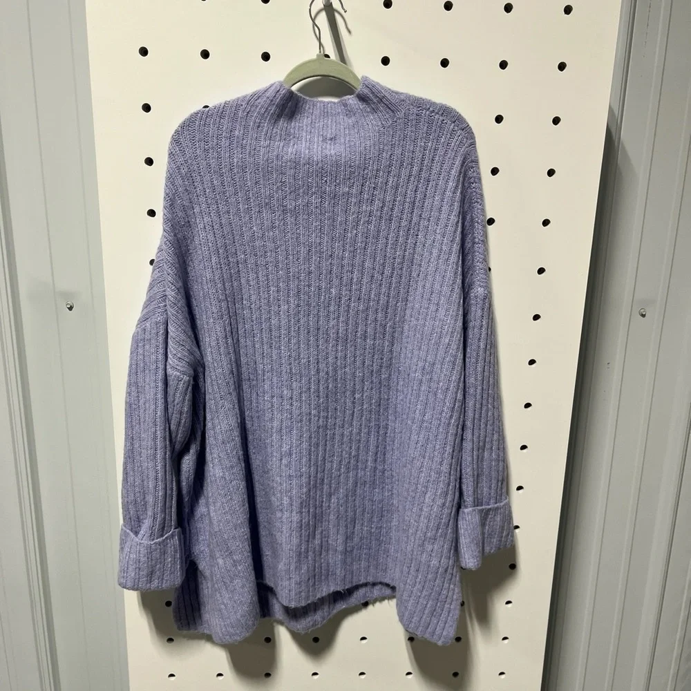 Old Navy Mock-Neck Rib-Knit Tunic Sweater Lavender Size 3X